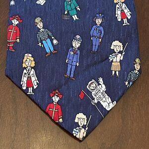 Vintage Ballyhoo Future Leaders Blue 100% Silk Men’s Neck Tie Made In USA